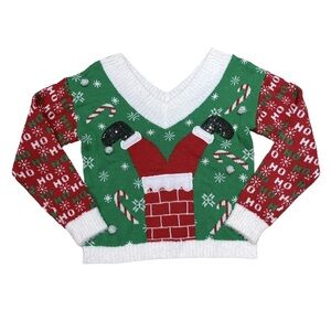 Derek Heart Chimney Santa Christmas Sweater Size M